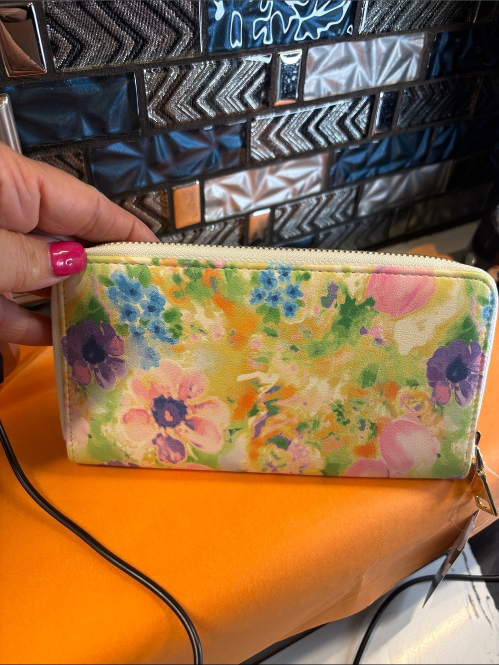No Boundaries Floral Zip-Around Wallet in Yellow, Pink, Purple, Green, Blue